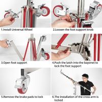 AMBITFUL L5-120PLUS Remotely Adjustable Lights Heavy Duty Stainless Steel 210CM Light Stand + Boom Arm C Stand + Wheel 